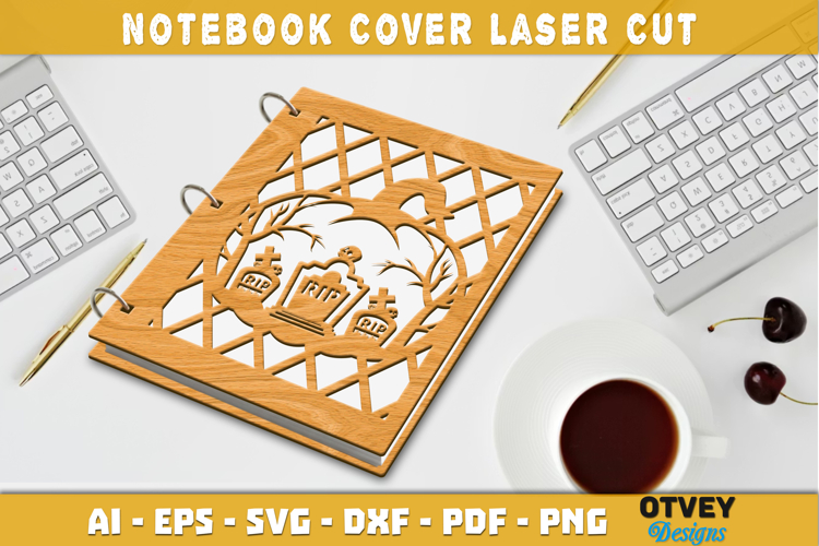 Halloween Notebook Cover Laser Cut | Wooden Notebook Cover