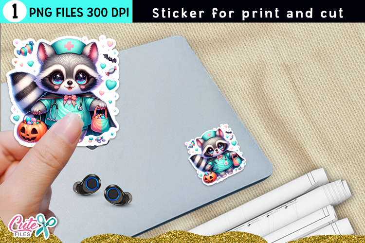Halloween Nurse Sticker | Spooky Medical Print & Cut Design
