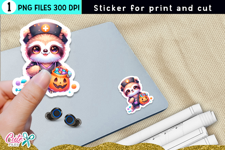 Halloween Nurse Sticker | Spooky Medical Print & Cut Design