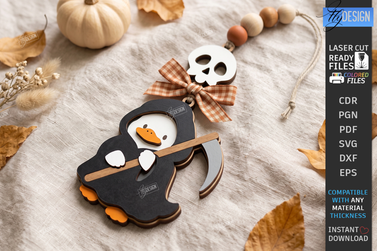 Halloween Hanging Ornament Laser Cut | 3D Layered Keychain