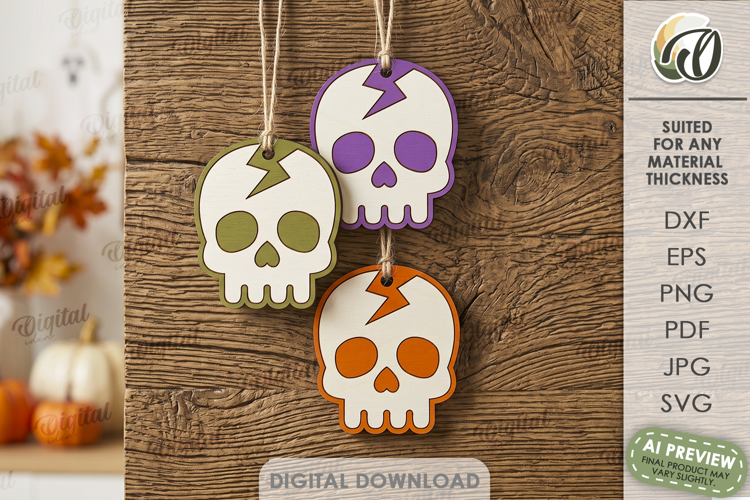 Halloween Ornaments Laser Cut. Hanging Ornament SVG