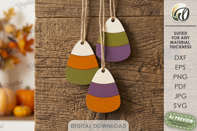 Halloween Ornaments Laser Cut. Hanging Ornament SVG