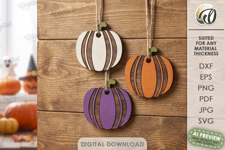 Halloween Ornaments Laser Cut. Hanging Ornament SVG