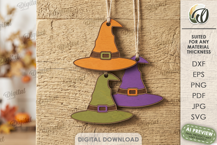 Halloween Ornaments Laser Cut. Hanging Ornament SVG