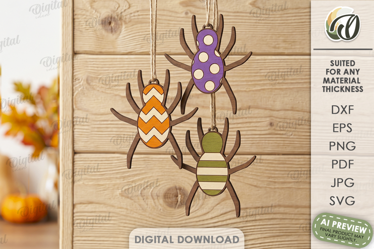 Halloween Ornaments Laser Cut. Hanging Ornament SVG