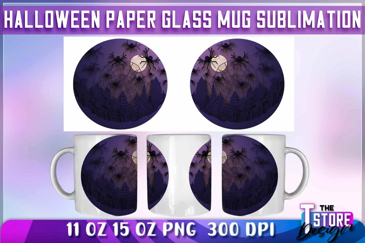 Halloween Paper Glass Mug Sublimation | 11 oz 15 oz Mug v.2