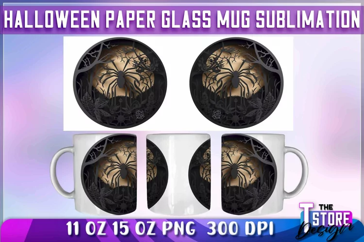 Halloween Paper Glass Mug Sublimation | 11 oz 15 oz Mug v.2