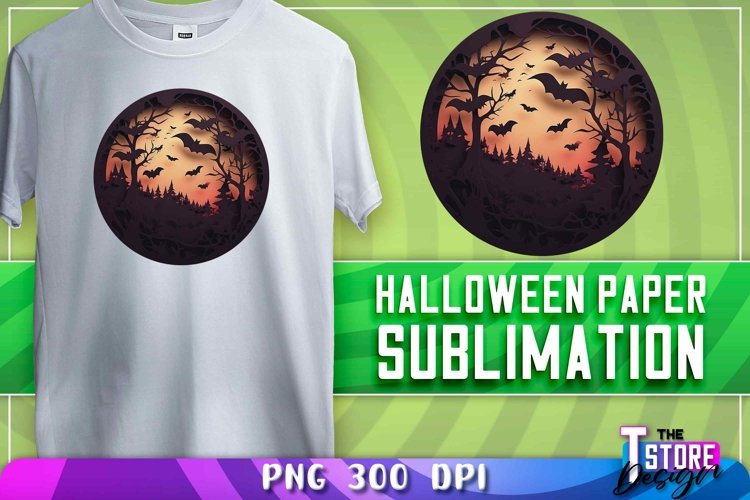 Halloween Paper Sublimation | PNG 300 DPI Design | T-Shirt