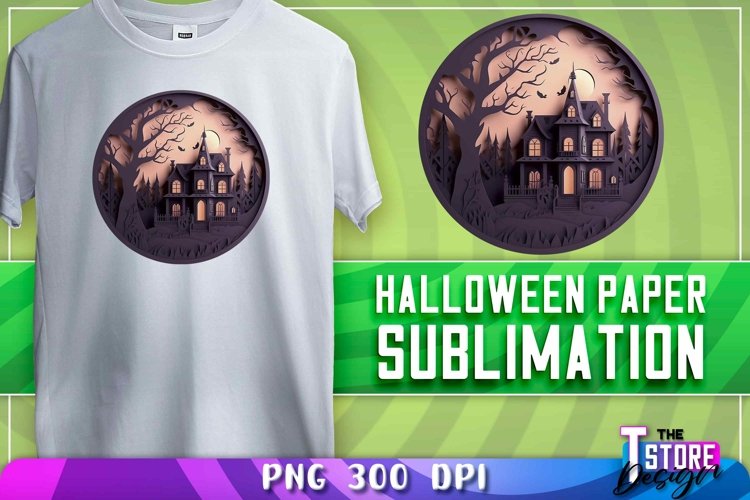 Halloween Paper Sublimation | PNG 300 DPI Design | T-Shirt