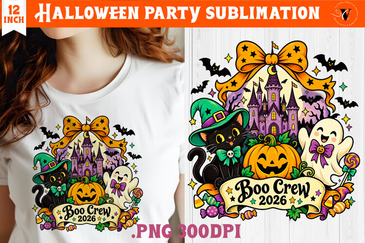 Halloween Party sublimation | Spooky Cute Ghost Pumpkin example image 1