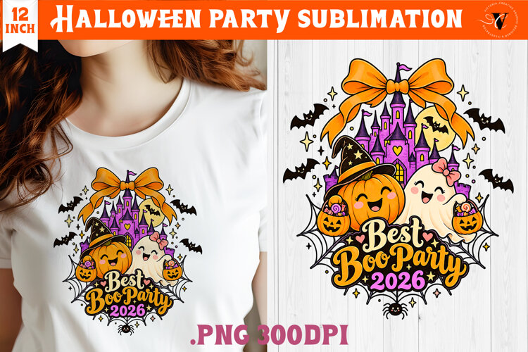 Halloween Party sublimation | Spooky Cute Ghost Pumpkin example image 1