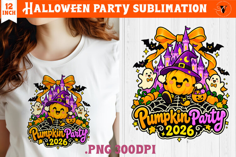 Halloween Party sublimation | Spooky Cute Ghost Pumpkin example image 1