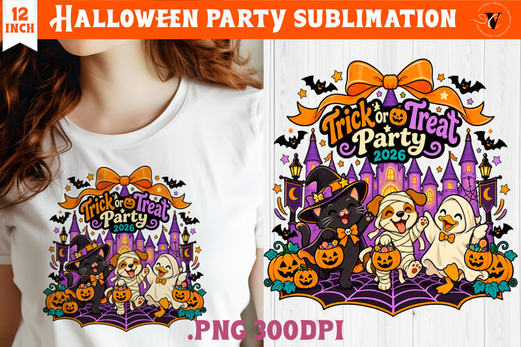 Halloween Party sublimation | Spooky Cute Ghost Pumpkin example image 1