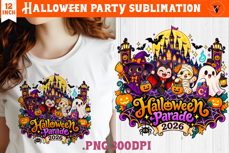 Halloween Party sublimation | Spooky Cute Ghost Pumpkin example image 1
