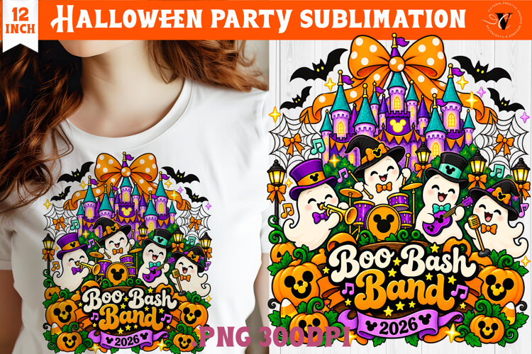 Halloween Party sublimation | Spooky Cute Ghost Pumpkin example image 1
