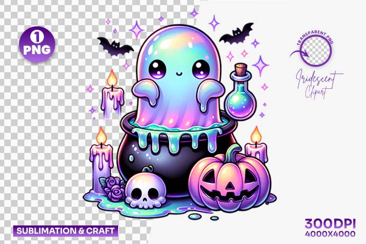 Halloween Pastel Ghost Pumpkin Clipart PNG Sublimation