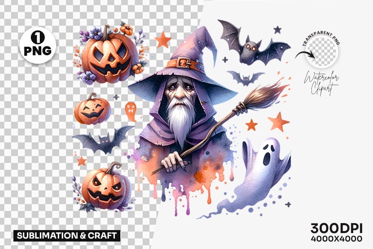 Halloween Pastel Pumpkin Face Ghost Clipart Sublimation PNG