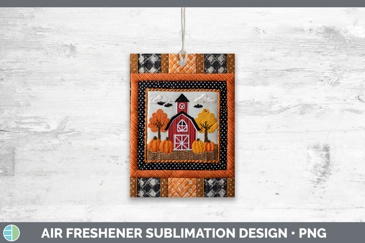 Barn Halloween Patchwork Air Freshener Sublimation Design