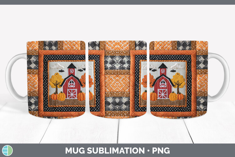 GorgeousHalloween Patchwork Mug Wrap design.