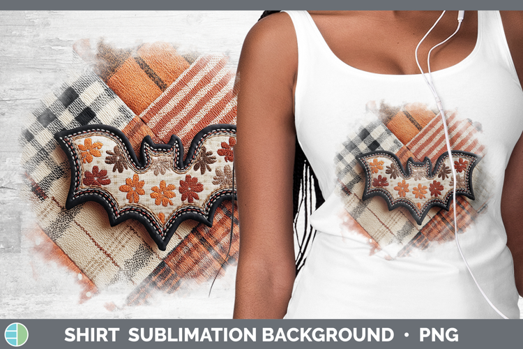 Bats Halloween Patchwork Shirt Sublimation Design
