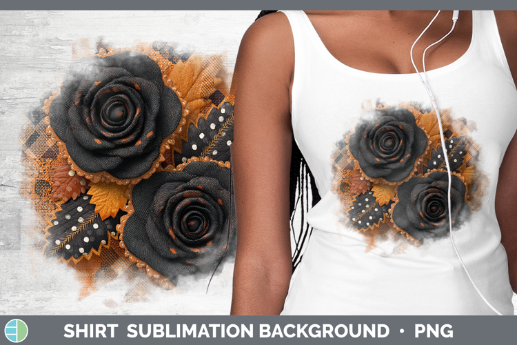 Black Roses Halloween Patchwork Shirt Sublimation Design