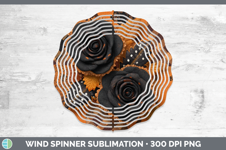 Black Roses Halloween Patchwork Wind Spinner Sublimation Des