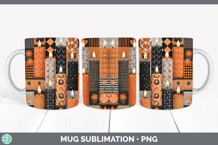 GorgeousHalloween Patchwork Mug Wrap design.