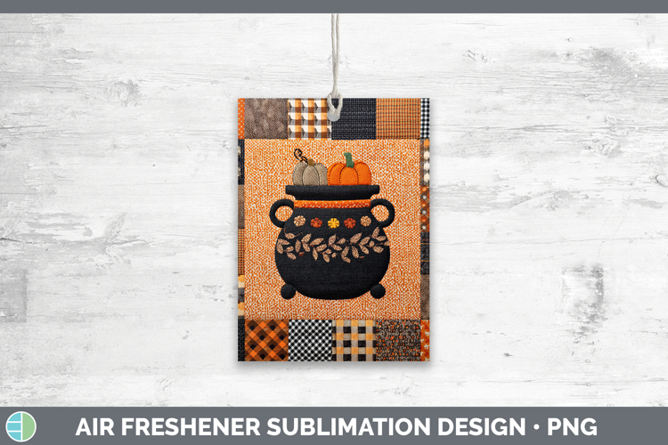 Cauldron Halloween Patchwork Air Freshener Sublimation Desig