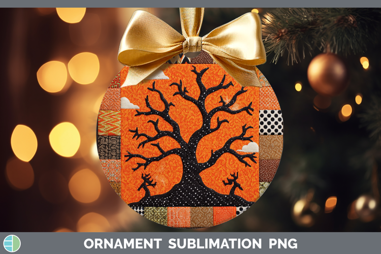 Dead Trees Halloween Patchwork Ornament Sublimation Design