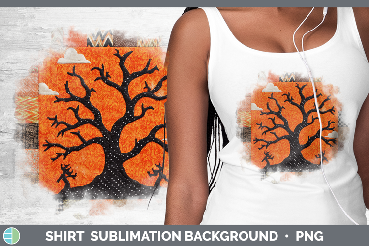 Dead Trees Halloween Patchwork Shirt Sublimation Design