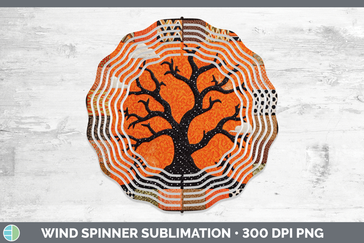 Dead Trees Halloween Patchwork Wind Spinner Sublimation Desi