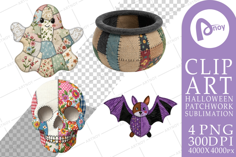 Halloween Patchwork Folk Art Design
