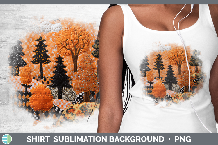 Forest Halloween Patchwork Shirt Sublimation Design