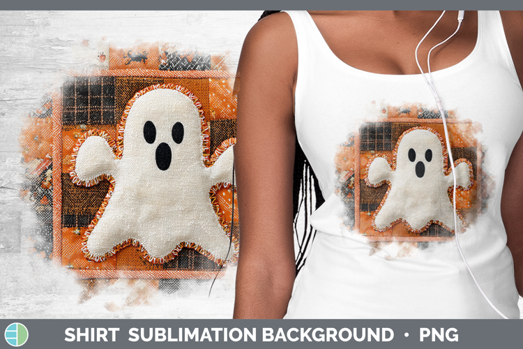 Ghost Halloween Patchwork Shirt Sublimation Design