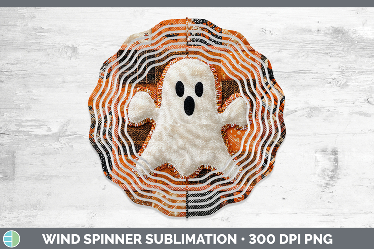Ghost Halloween Patchwork Wind Spinner Sublimation Design