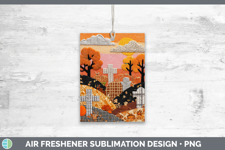 Graveyard Halloween Patchwork Air Freshener Sublimation Desi