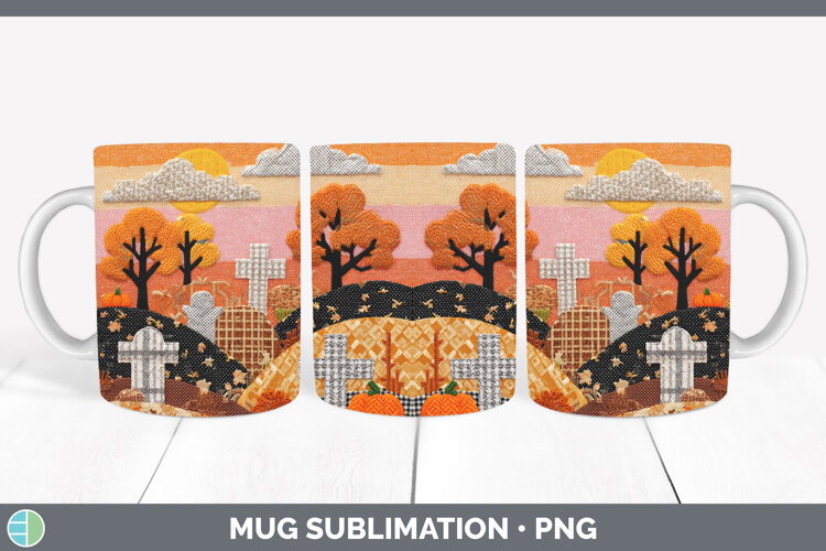 GorgeousHalloween Patchwork Mug Wrap design.