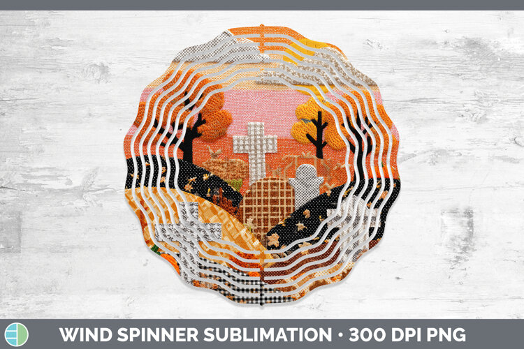 GorgeousHalloween Patchwork Wind Spinner design.