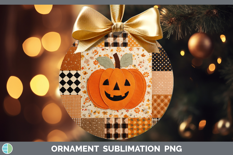 Jack O Lantern Halloween Patchwork Ornament Sublimation Desi
