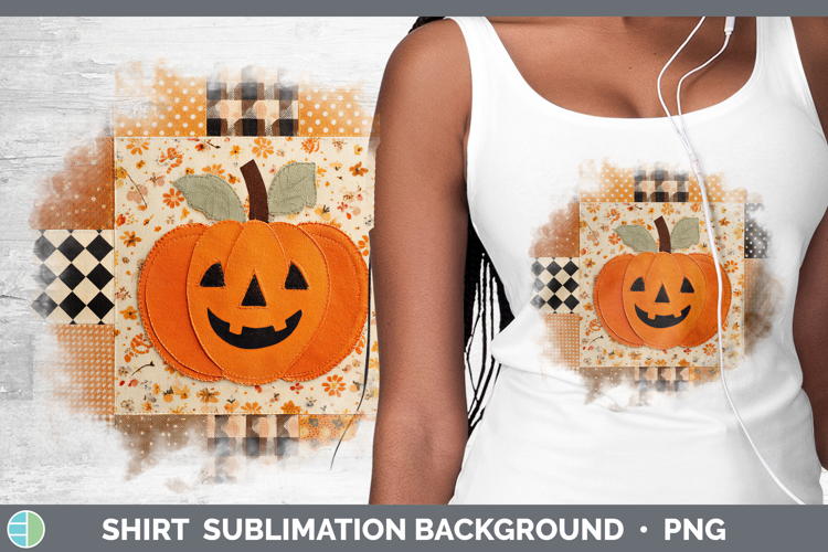 Jack O Lantern Halloween Patchwork Shirt Sublimation Design