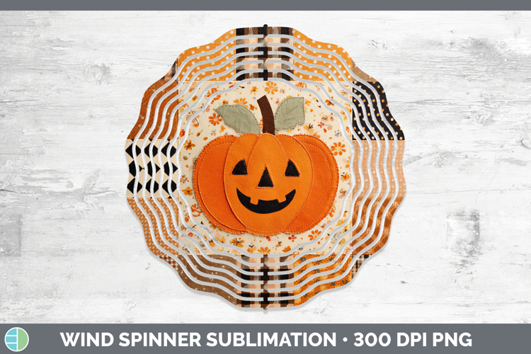 Jack O Lantern Halloween Patchwork Wind Spinner Sublimation