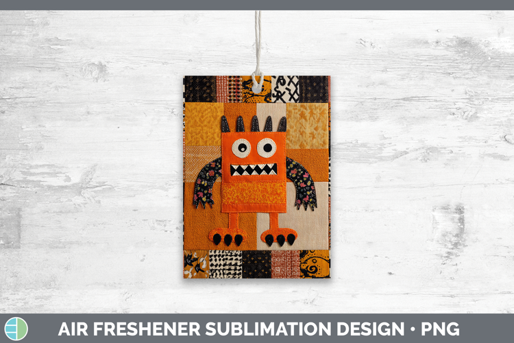 Monster Halloween Patchwork Air Freshener Sublimation Design