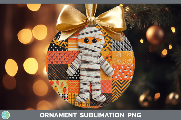 Mummy Halloween Patchwork Ornament Sublimation Design