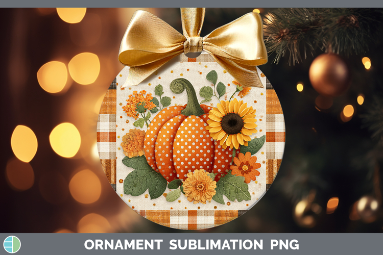 Pumpkin Halloween Patchwork Ornament Sublimation Design