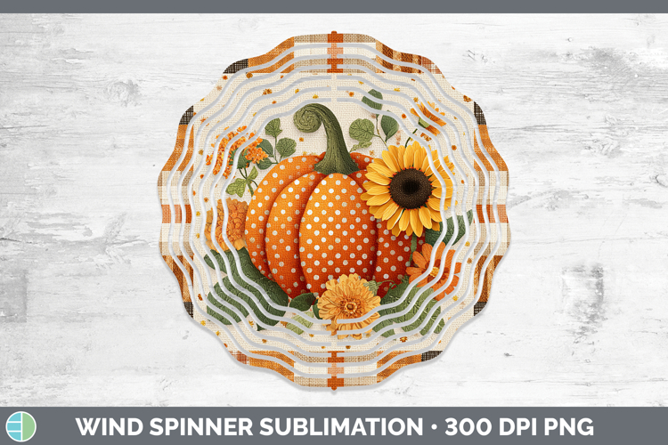 Pumpkin Halloween Patchwork Wind Spinner Sublimation Design