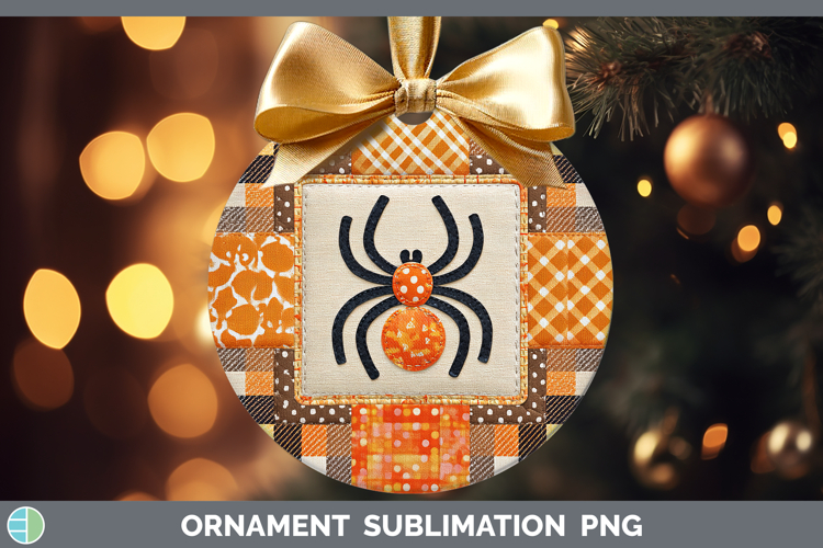 Spider Halloween Patchwork Ornament Sublimation Design
