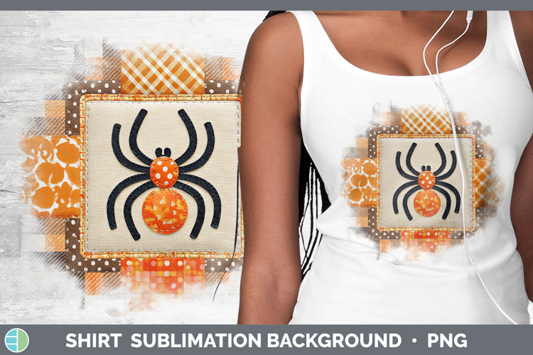 Spider Halloween Patchwork Shirt Sublimation Design