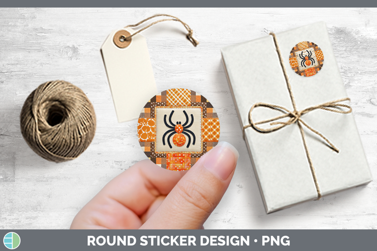 Spider Halloween Patchwork Stickers Design