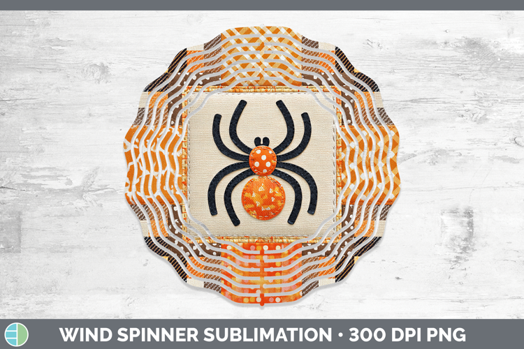 Spider Halloween Patchwork Wind Spinner Sublimation Design