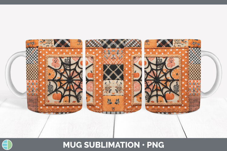GorgeousHalloween Patchwork Mug Wrap design.